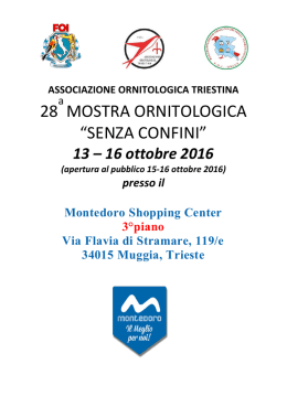 libretto mostra 2016 - Associazione Ornitologica Triestina