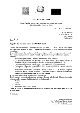 disposizioni in merito alia dPCM 14.11.2014