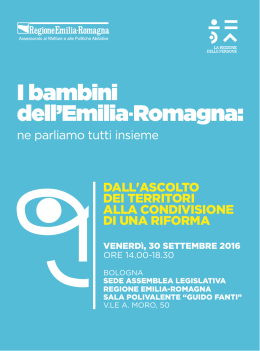 Convegno "I bambini dell`Emilia-Romagna: ne parliamo tutti insieme"