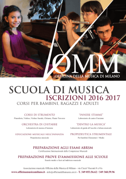 A5 OMM iscrizioni 2016 2017 - Officina della Musica di Milano