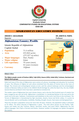 Afghanistan Education System my report final for classmates