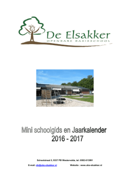 Mini-schoolgids - OBS De Elsakker