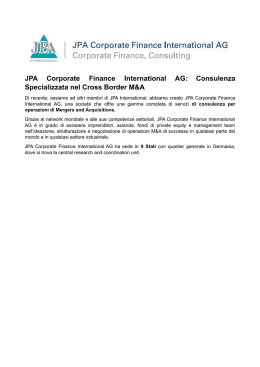 JPA Corporate Finance International AG