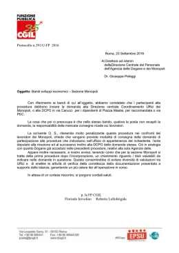 Protocollo n.391/U-FP 2016 p. la FP CGIL Florindo Iervolino Roberto