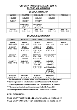 Planning generale 2016-2017 - Istituto comprensivo Via Volsinio