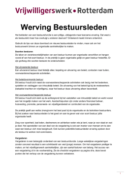 Werving Bestuursleden - Vrijwilligerswerk Rotterdam