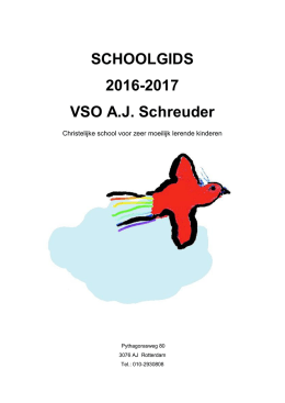 Schoolgids 2016-2017 - Welkom op de VSO AJ Schreuder