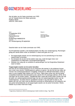 Brief GGZ Nederland t.b.v. AO Verslavingzorg 28 september 2016
