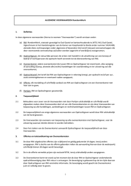 1 ALGEMENE VOORWAARDEN RondomWerk 1. Definities In deze