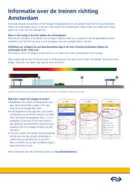 Informatie over de treinen richting Amsterdam