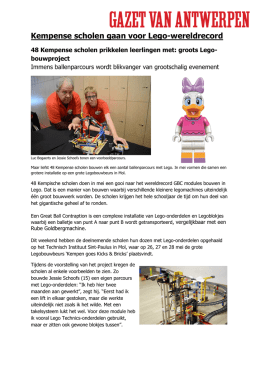 Kempense scholen gaan voor Lego-wereldrecord