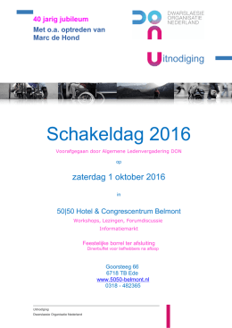 Schakeldag 2016 - Dwarslaesie Organisatie Nederland