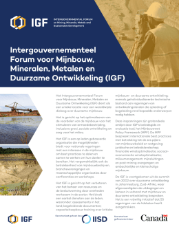 IGF - Intergovernmental Forum on Mining, Minerals, Metals and