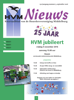 uitnodiging 25j HVM - Huurdersvereniging Middelburg