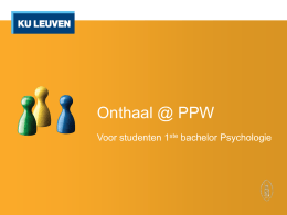 Onthaal @ PPW
