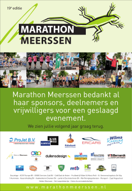 Marathon Meerssen bedankt al haar sponsors, deelnemers en