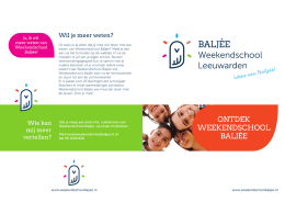 Lees hier de folder van Weekendschool Balj&eacute;e!