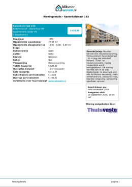 Woningdetails - Ranonkelstraat 153