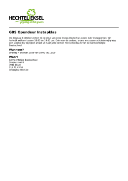 GBS Opendeur Instapklas - Hechtel