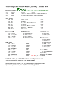 Chronoloog clubkampioenschappen zaterdag 1