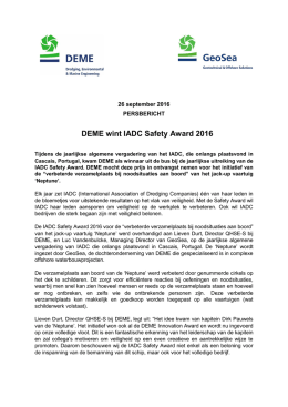 DEME wint IADC Safety Award 2016