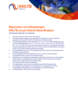 Circuitbepalingen West-Brabant 2016
