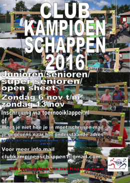 Poster clubkampioenschappen 2016
