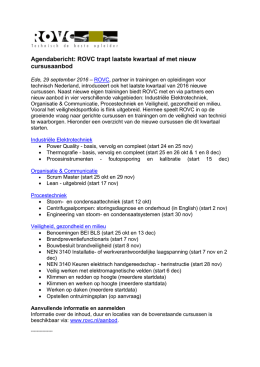 Agendabericht: ROVC trapt laatste kwartaal af met