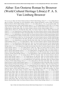 (World Cultural Heritage Library) PAS Van Limburg Brouwer