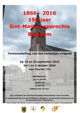 1866 - 2016 150 jaar Sint-Martinusparochie Balegem