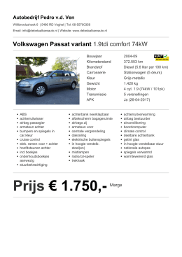 Prijs &euro; 1.750,