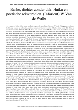 Basho, dichter zonder dak. Haiku en poetische reisverhalen