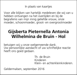 Gijsberta Pieternella Antonia Wilhelmina de Bruin