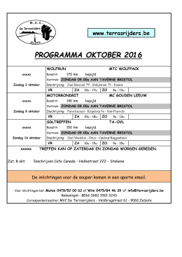 Oktober 2016 - MVC De Terrasrijders