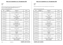 Menu 5 september t e m 30 september 2016