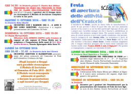 Festa di apertura delle attivit&agrave; dell`Oratorio 2016