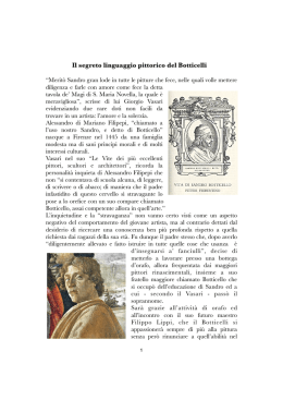 segreto linguaggio pittorico del Botticelli