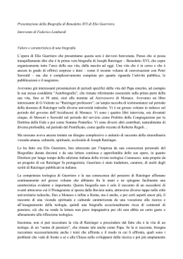 Presentazione della Biografia di Benedetto XVI di Elio Guerriero