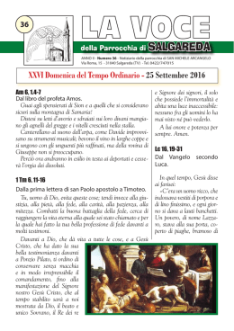 Foglietto Parrocchiale 25 settembre 2016