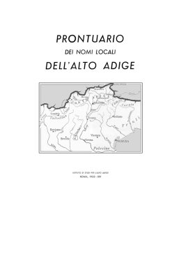 Prontuario dei nomi locali dell`Alto Adige