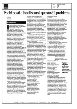 Pochi posti e fondi scarsi - Consiglio Nazionale dei Geologi