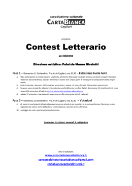 Contest Letterario - CARTA BIANCA Ass. Culturale