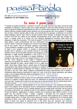 Leggi il Messaggio completo con il Calendario del 25 09 2016