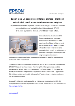 Epson sigla un accordo con DJI per pilotare i droni con