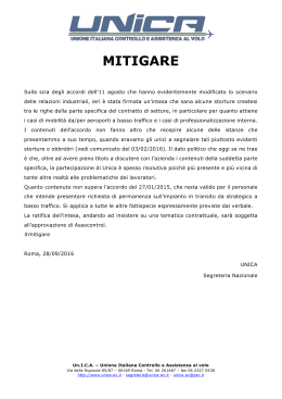 mitigare - UNIONE ITALIANA CONTROLLO e ASSISTENZA AL VOLO