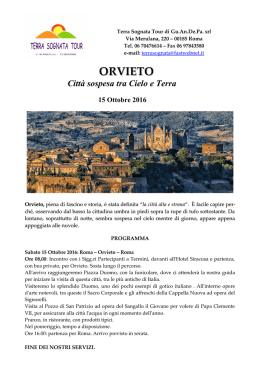 Orvieto Città sospesa tra Cielo e Terra
