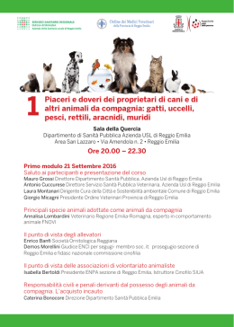 Piaceri e doveri dei proprietari di cani e di altri animali da compagnia