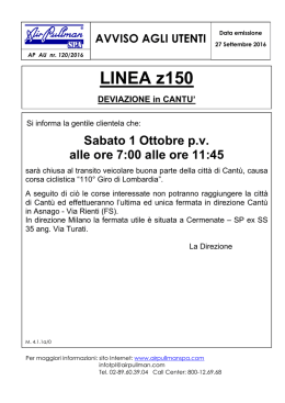 28/09/2016 Linea z150 Deviazione in Cantù