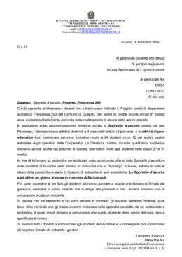 19 Avvio Sportello d`ascolto PROGETTO FREQUENZA 200