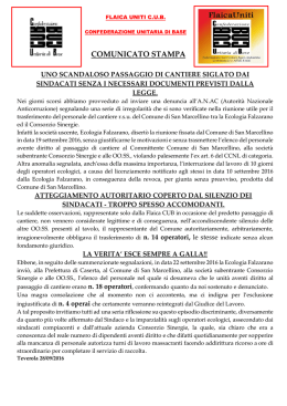 comunicato stampa - Confederazione Unitaria di Base Campania